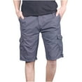 thumbnail image 1 of hoksml Men's Cotton Cargo Shorts - Relaxed Fit Multi-Pocket Design for Casual Outdoor Work and Daily Wear, Multi-Color, 1 of 5