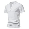thumbnail image 1 of hoksml Men's Cotton Henley T-Shirts Comfy Solid Color Short Sleeve V-Neck Top Regular Pullover Business Shirts Casual Heavy Weight Tshirts 2025 on Clearance, 1 of 9