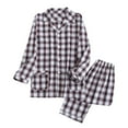 thumbnail image 1 of hoksml Men's Cotton Plaid Pajama Set Long Sleeve Button-Down Shirt and Comfortable Pants Classic 2-Piece Sleepwear Loungewear, 1 of 5