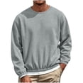 thumbnail image 1 of hoksml Men s Crew Neck Sweatshirt Cropped Loose Drop Shoulder Elastic Waist for Casual Daily Work Outdoor Comfort, 1 of 5