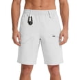 thumbnail image 1 of hoksml Men's Elastic Waist Quick Dry Cargo Shorts, Zip Pocket Relaxed Fit Outdoor Hiking Casual Walking Shorts for Travel Daily Wear, 1 of 7
