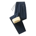 thumbnail image 1 of hoksml Men's Fleece-Lined Athletic Pants Drawstring Waist Joggers Solid Color Casual Versatile Winter Warm Pants with Pockets, 1 of 3