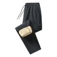 thumbnail image 1 of hoksml Men's Fleece-Lined Athletic Pants Drawstring Waist Joggers Solid Color Casual Versatile Winter Warm Pants with Pockets, 1 of 3