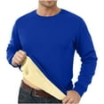 thumbnail image 1 of hoksml Men's Fleece Lined Long Sleeve Shirt Thickened Warm Thermal Undershirt Solid Color Round Neck Base Layer for Winter Cold Weather, 1 of 6