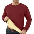 thumbnail image 1 of hoksml Men's Fleece Lined Long Sleeve Shirt Thickened Warm Thermal Undershirt Solid Color Round Neck Base Layer for Winter Cold Weather, 1 of 6