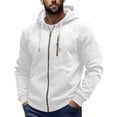 thumbnail image 1 of hoksml Men's Full Zip Up Hoodie Jacket Multi Pockets Casual Outerwear for Daily Wear Fall Work Travel Comfort, 1 of 8