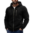 thumbnail image 1 of hoksml Men's Full Zip Up Hoodie Jacket Multi Pockets Casual Outerwear for Daily Wear Fall Work Travel Comfort, 1 of 8