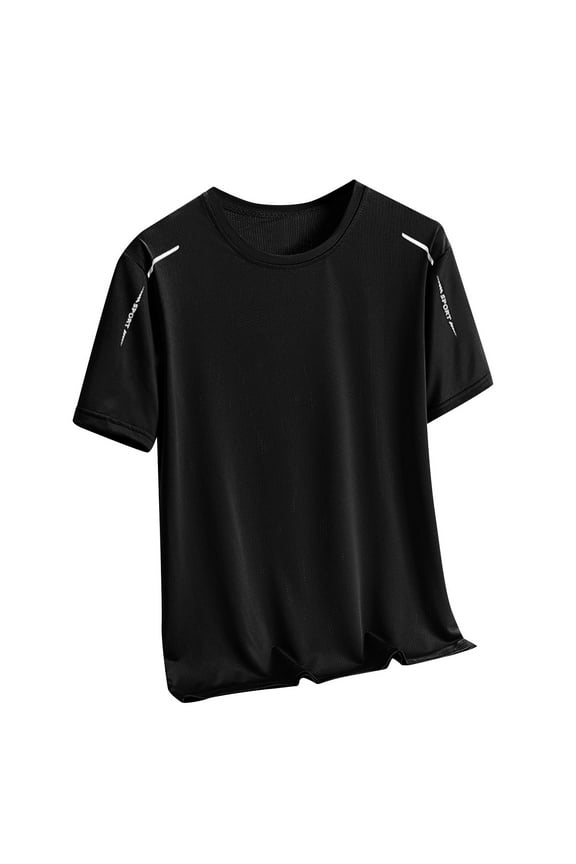 Men's Gym Shirts Summer New Trendy T-Shirts Lightweight Ice Silk Texture Loose Quick-drying Short Sleeved Fitness Sports Running Tee Shirts