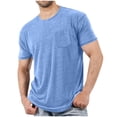 thumbnail image 1 of hoksml Men's Heather Pocket T-Shirt with Marled Texture, Crew Neck Short Sleeve Loose Cut Basic Tee, Soft Casual Top, 1 of 4