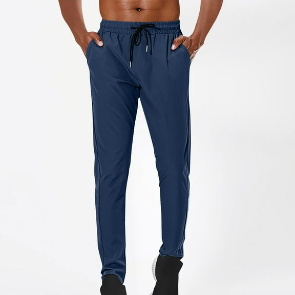 hoksml Men's Jogger Pants Slim Fit Straight Leg Sweatpants Lightweight Casual Comfort with Drawstring Waist and Pockets