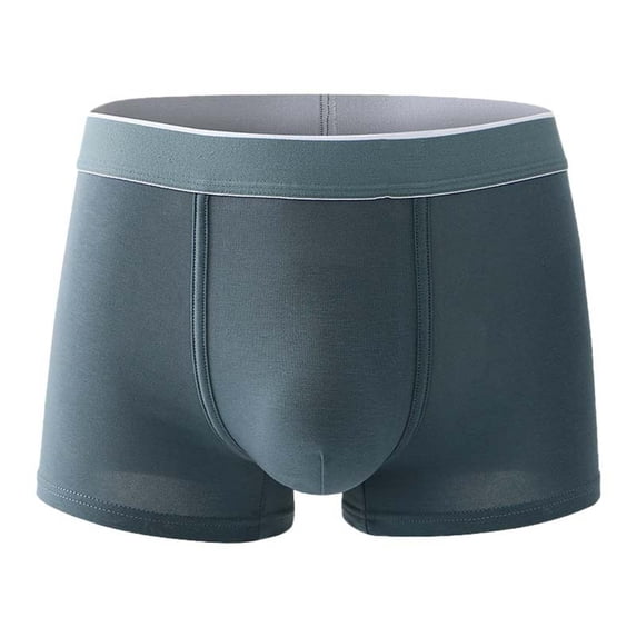hoksml Men's Large Size Boxers Briefs Solid Color High Waist Breathable Comfortable Underwear Sexy U Raised Pouch Stretch Panties 2025 Clearance