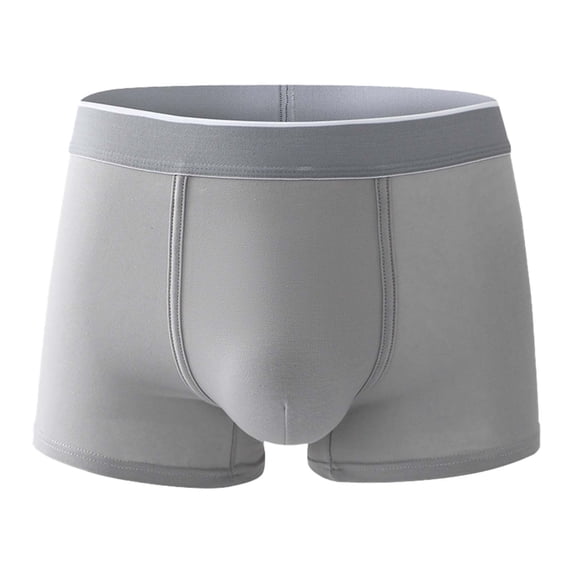 hoksml Men's Large Size Boxers Briefs Solid Color High Waist Breathable Comfortable Underwear Sexy U Raised Pouch Stretch Panties 2025 Clearance
