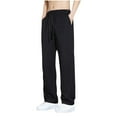 thumbnail image 1 of hoksml Men's Lightweight Breathable Pants with Drawstring Waist Straight Leg Casual Athletic Beach Pants for Lounge Travel and Outdoor, 1 of 8