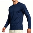 thumbnail image 1 of hoksml Men's Mesh Crew Neck Long Sleeve T-Shirt, Breathable Quick Dry Slim Cut Athletic Basic Top, Light Solid Color Casual Workout Tee, 1 of 6