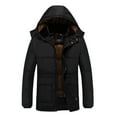 thumbnail image 1 of hoksml Men's Mid-Length Hooded Down Jacket Fleece Lined Thermal Winter Coat for Dad Windproof Puffer Coat with Multiple Pockets, 1 of 6