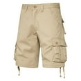 thumbnail image 1 of hoksml Men's Multi Pockets Cargo Shorts Solid Color Casual Button Zipper Classic Outdoor Hiking Shorts, 1 of 8