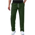 thumbnail image 1 of hoksml Men's Outdoor Athletic Jogger Pants Solid Color Elastic Waist Drawstring Pocket Workwear Pants Casual Straight Leg Pants, 1 of 5