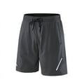 thumbnail image 1 of hoksml Men's Outdoor Athletic Shorts Solid Color Polyester Sports Fitness Running Shorts Elastic Waist Drawstring Quick Dry Stretch Short, 1 of 4