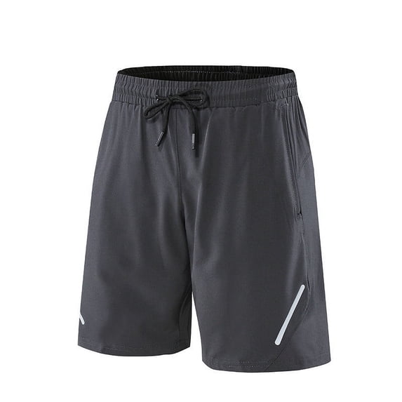 hoksml Men's Outdoor Athletic Shorts Solid Color Polyester Sports Fitness Running Shorts Elastic Waist Drawstring Quick Dry Stretch Short