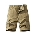 thumbnail image 1 of hoksml Men's Outdoor Hiking Cargo Shorts Solid Color Casual Button Zipper Classic Work Shorts with Multi Pockets Summer Lightweight Five-quarter Cargo Pant, 1 of 5