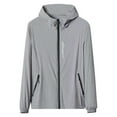 thumbnail image 1 of hoksml Men's Outerwear Jackets Long Sleeved Hooded Sunscreen Clothing Lightweight Breathable Quick Dry UV Outdoor Hiking Tops Sport Coats Clearance, 1 of 9