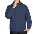thumbnail image 1 of hoksml Men's Outerwear Jackets Solid Color Lightweight Casual Outdoor Hiking Travel Water Proofing Climb Sport Run Pocket Zipper Long Sleeved Hooded Windbreaker Zip Up Coat, 1 of 9