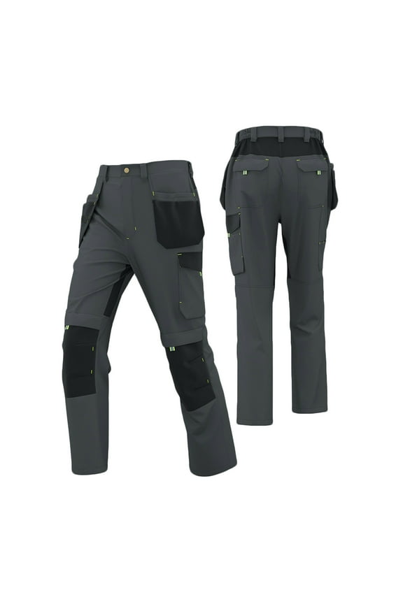 Men's Patchwork Cargo Pants Detachable Tool Pockets Durable Abrasion-Resistant Construction Mechanics Construction Workers Work Pants