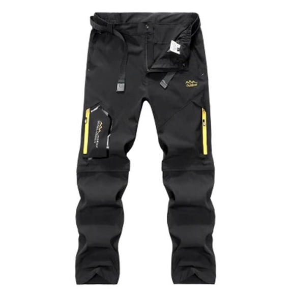 hoksml Men's Patchwork Quick Drying Cargo Pants Climbing Outdoor Button Zipper Front Hiking Travel Pants Windproof Waterproof Sweatpants Jogger Work Trousers Summer Clearance