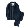 thumbnail image 1 of hoksml Men's Plaid Cotton Pajama Set Button-Down Lapel Collar Long Sleeve Shirt Pants Classic Casual Sleepwear and Loungewear, 1 of 3