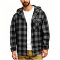 thumbnail image 1 of hoksml Men's Plaid Shirt Jacket - Button Front Flannel Overshirt with Chest Pocket, Soft Lightweight Casual Top for Spring Fall, 1 of 4