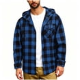 thumbnail image 1 of hoksml Men's Plaid Shirt Jacket - Button Front Flannel Overshirt with Chest Pocket, Soft Lightweight Casual Top for Spring Fall, 1 of 5