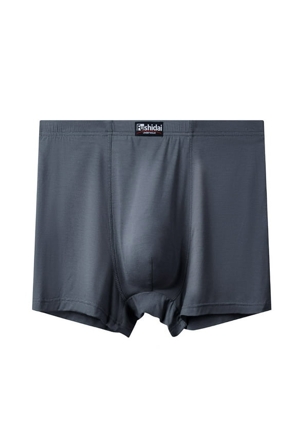 Men's Plus-Size Boxer Briefs Solid Color Seamless Underwear Comfort Flex Breathable Underpants 2XL-13XL