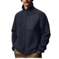 thumbnail image 1 of hoksml Men's Plus Size Solid Color Polar Fleece Jacket Full Zip Stand Collar Long Sleeved Wool Coat for Winter M-5XL, 1 of 5