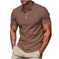 thumbnail image 1 of hoksml Men's Polo Shirts Solid Color Collared Button T Shirt Casual Loose Pullover Top Fitness Running Sports Short Sleeved Summer Comfortable Breathable Tee Shirts, 1 of 6