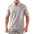thumbnail image 1 of hoksml Men's Quick Dry Half Zip Collared Shirts, Short Sleeve Outdoor Golf Tops with Water Resistant Zipper Chest Pocket for Travel Daily Wear, 1 of 7
