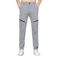 thumbnail image 1 of hoksml Men's Quick-drying Pants Outdoor Hiking Pants Jogger Solid Color Ice Silk Breathable Vents Elastic Waist Zipper Button Multiple Pockets Casual Sport Pants, 1 of 6