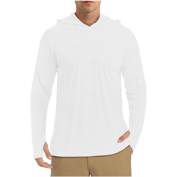 hoksml Men's Raglan Hooded Long Sleeve Shirt, UPF50+ Quick Dry Sun Protection Tops for Fishing Outdoor Casual Wear
