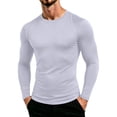 thumbnail image 1 of hoksml Men's Raglan Long Sleeve Compression Shirt, Crew Neck Back Mesh Panel Slim Cut Quick Dry Athletic Base Layer in Solid Colors, 1 of 8