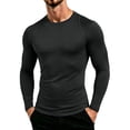 thumbnail image 1 of hoksml Men's Raglan Long Sleeve Compression Shirt, Crew Neck Back Mesh Panel Slim Cut Quick Dry Athletic Base Layer in Solid Colors, 1 of 8