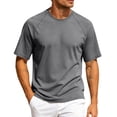 thumbnail image 1 of hoksml Men's Raglan Sleeve Crew Neck Short Sleeve T-Shirt, Loose Fit Lightweight Basic Casual Tee for Daily Workout Sports Outdoor Activities, 1 of 5