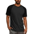 thumbnail image 1 of hoksml Men's Raglan Sleeve Crewneck T Shirts Color Block Casual Breathable Tops for Daily Wear and Sports Multi Colors, 1 of 9