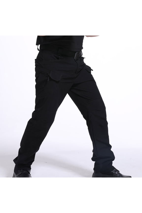 Men's Ripstop Cargo Pants Solid Color Multiple Pockets Hiking Tactical Pants Military Work Wear Trousers