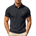 thumbnail image 1 of hoksml Men's Short Sleeve Collared Shirt 3 Button Collared Solid Breathable Regular Fit Golf Top for Business Daily Vacation Casual Wear, 1 of 7