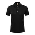 thumbnail image 1 of hoksml Men's Short Sleeve Polo Shirt Solid Color Casual Button Turn-down Collar Top Heavy Weight Tshirts Summer Comfortable Breathable Tee Shirts, 1 of 7
