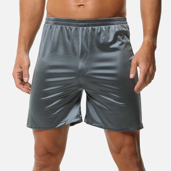 hoksml Men's Silky Stretch Lounge Shorts, Elastic Waistband, Multi-Color, Ideal for Sleep and Casual Wear