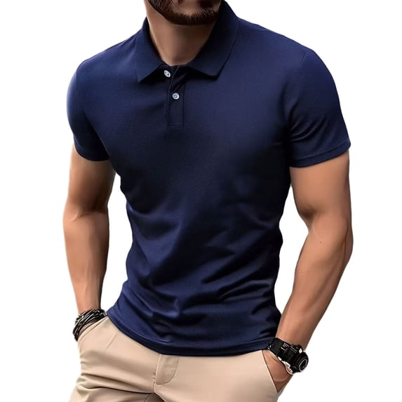 hoksml Men's Slim Fit Collared Shirts Short Sleeve Textured Fabric Business Casual Tops for Office and Daily Wear Multi Colors