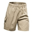 thumbnail image 1 of hoksml Men's Stretch Cargo Shorts Solid Color Outdoor Casual Inside Drawstring Classic Hiking Cargo Shorts with Multi Pockets, 1 of 8