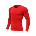 thumbnail image 1 of hoksml Men's Stretch Fit Long Sleeve Workout Shirt - Solid Color Performance Top for Gym Training, 1 of 6