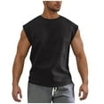 thumbnail image 1 of hoksml Men's Suede Tank Top Sports Pullover Round Neck Fitness Clothing Top Casual Loose Sleeveless T Shirts Athletic Running Shirts, 1 of 8