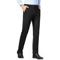 thumbnail image 1 of hoksml Men's Suit Pants Business Dress Pants Classic Fit Flat Front Casual High Elasticity Wrinkle Resilient High Waisted Non Iron Formal Work Pants, 1 of 4